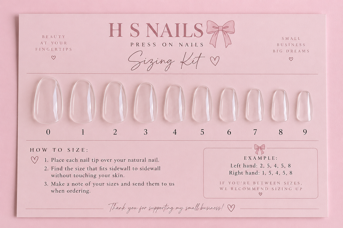 Rose French Tip press-on nails in a clear storage box