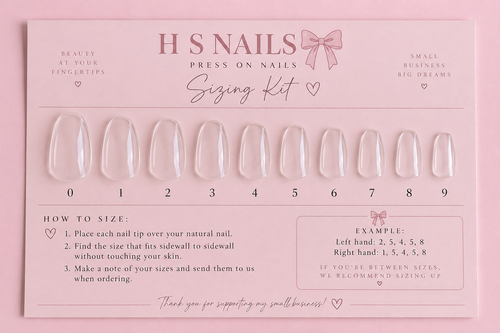 Rose French Tip press-on nails in a clear storage box